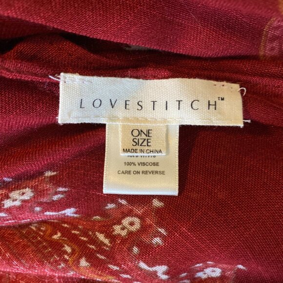 lovestitch Summer Kimono + Beach Cover-up Maroon/White Design - Picture 3 of 4